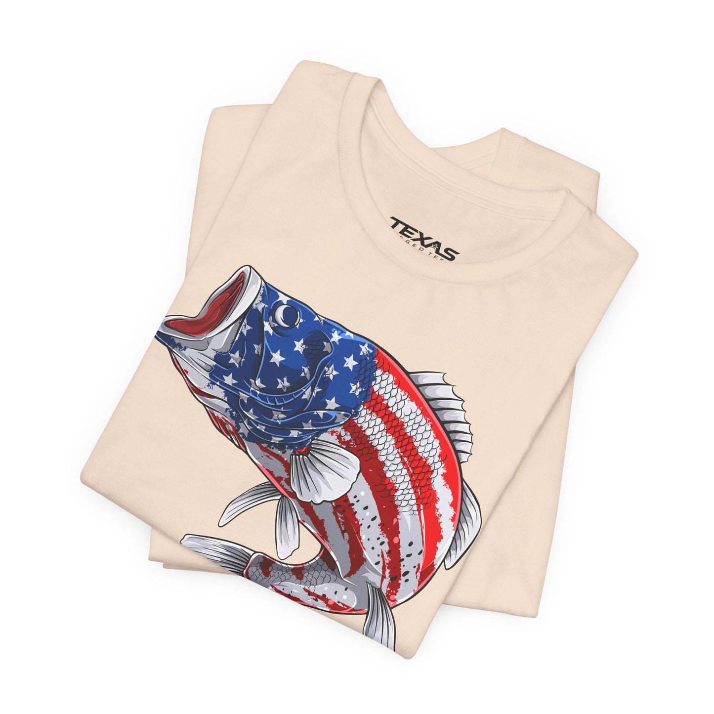 Texas Rigged Tees Patriotic Bass — Unisex Cotton Tee