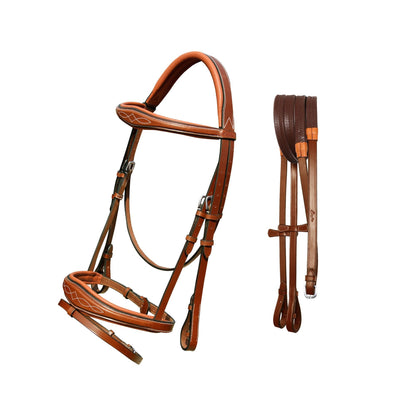 Bridles & Reins ExionPro 'Perseus' Anatomical Jumping Bridle with Reins