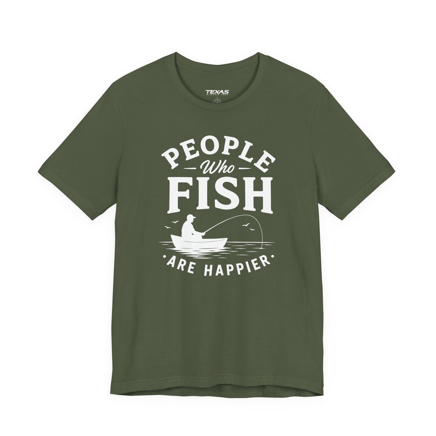 Texas Rigged Tees People Who Fish Are Happier — Unisex Cotton Tee