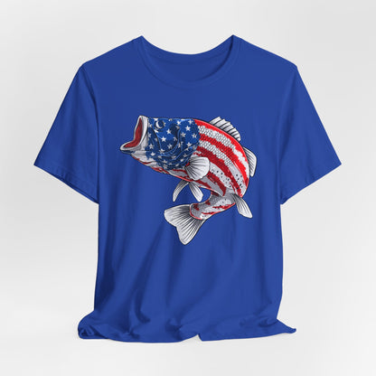 Texas Rigged Tees Patriotic Bass — Unisex Cotton Tee