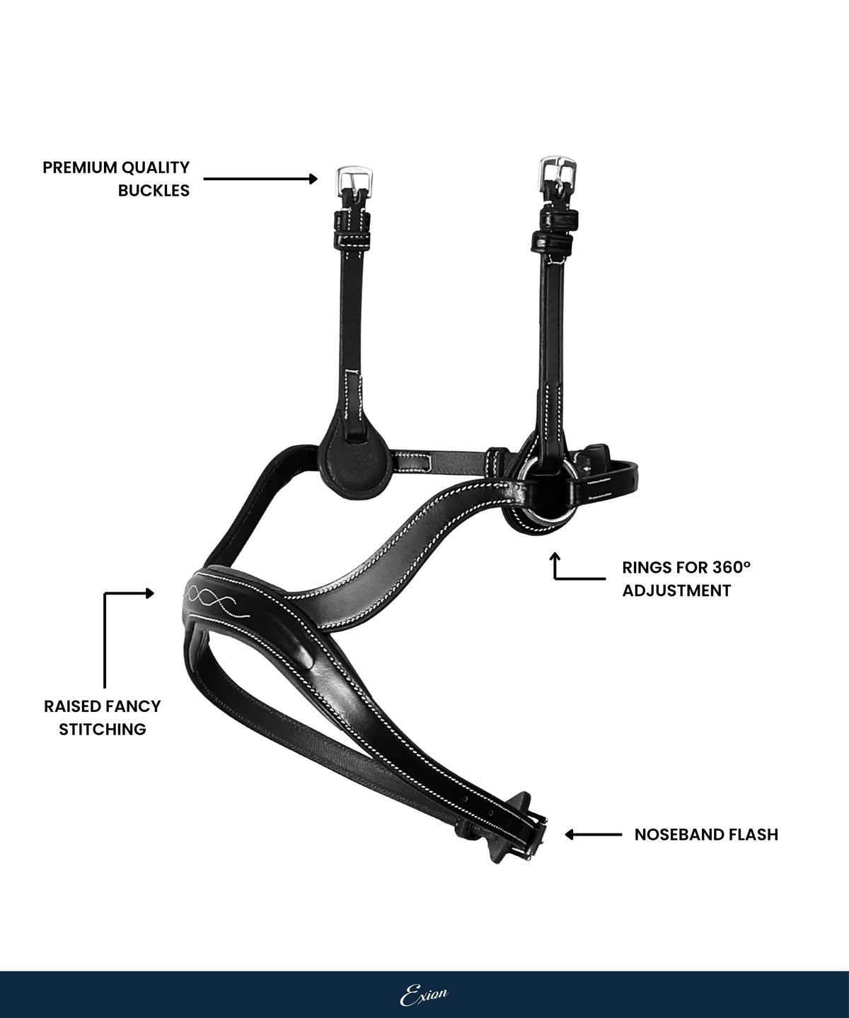 Bridles & Reins Replacement Noseband of ExionPro Anatomical Combined Flash Bridle with Reins