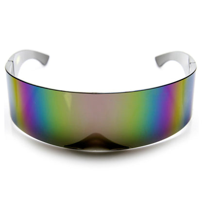 zeroUV Futuristic Retro Mirror Wrap Around Shield Sunglasses 8762