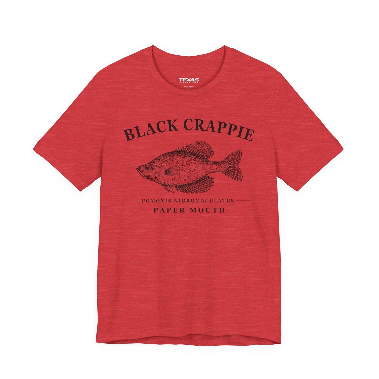 Texas Rigged Tees Black Crappie — Unisex Cotton Tee
