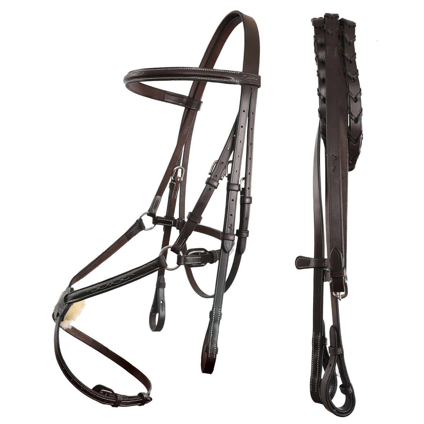 Bridles & Reins ExionPro Traditional Figure 8 Bridle With Laced Reins