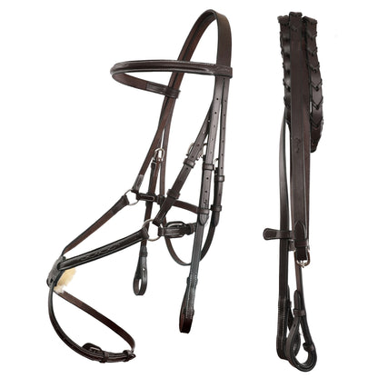 Bridles & Reins ExionPro Traditional Figure 8 Bridle With Laced Reins