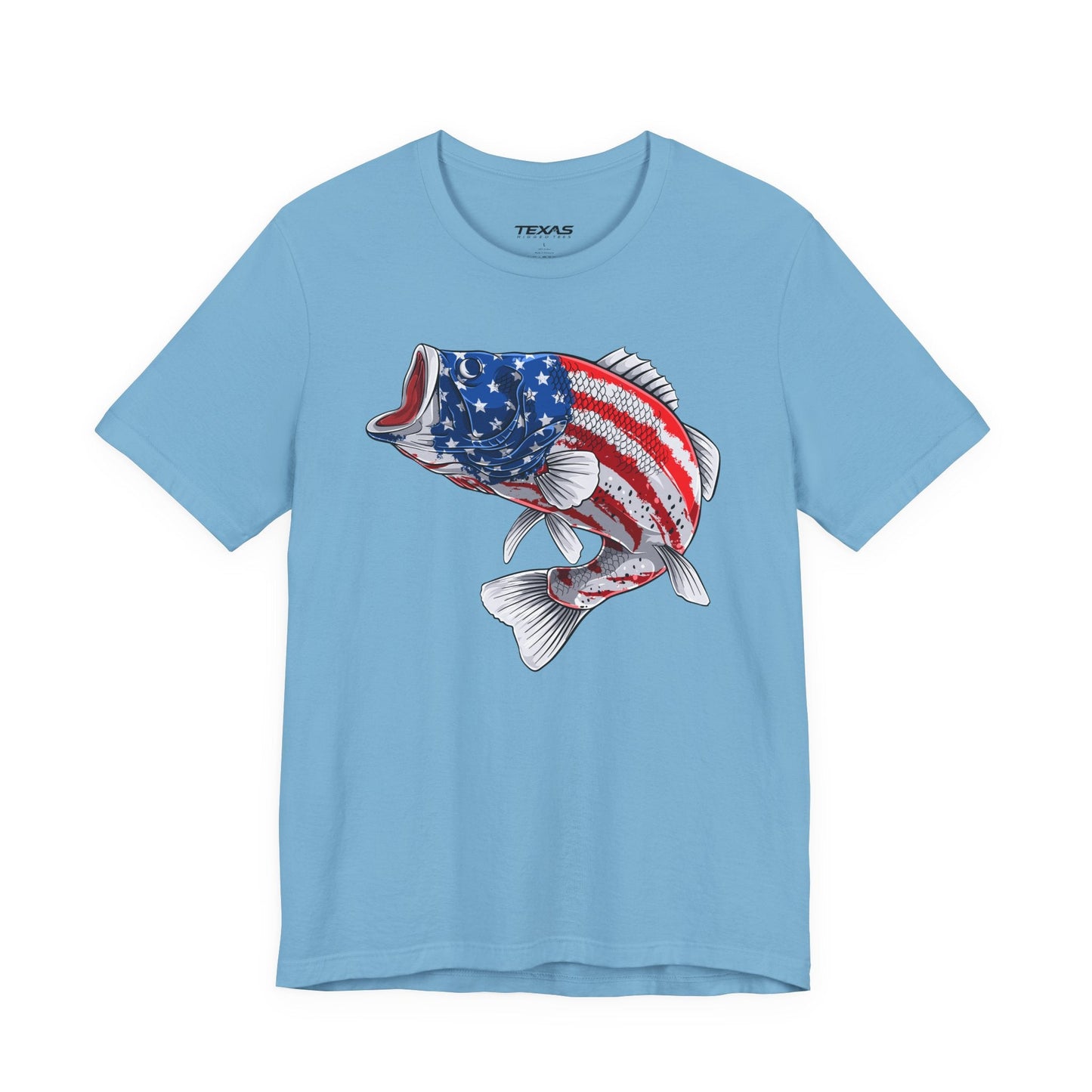 Texas Rigged Tees Patriotic Bass — Unisex Cotton Tee