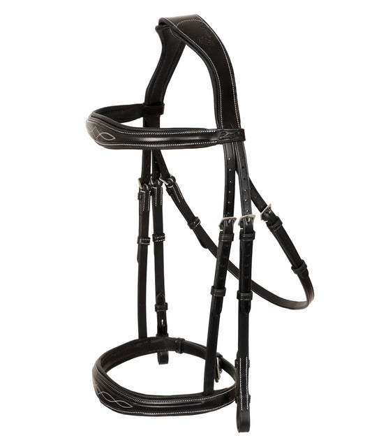 Bridles & Reins ExionPro 'Perseus' Anatomical Jumping Bridle without Flash with Reins