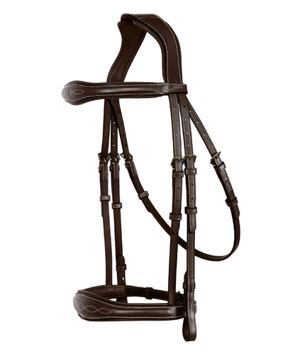 Bridles & Reins ExionPro 'Perseus' Anatomical Jumping Bridle without Flash with Reins