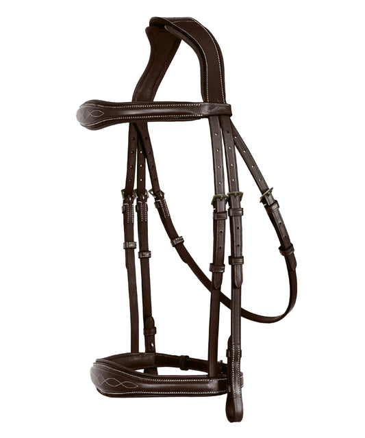 Bridles & Reins ExionPro 'Perseus' Anatomical Jumping Bridle without Flash with Reins