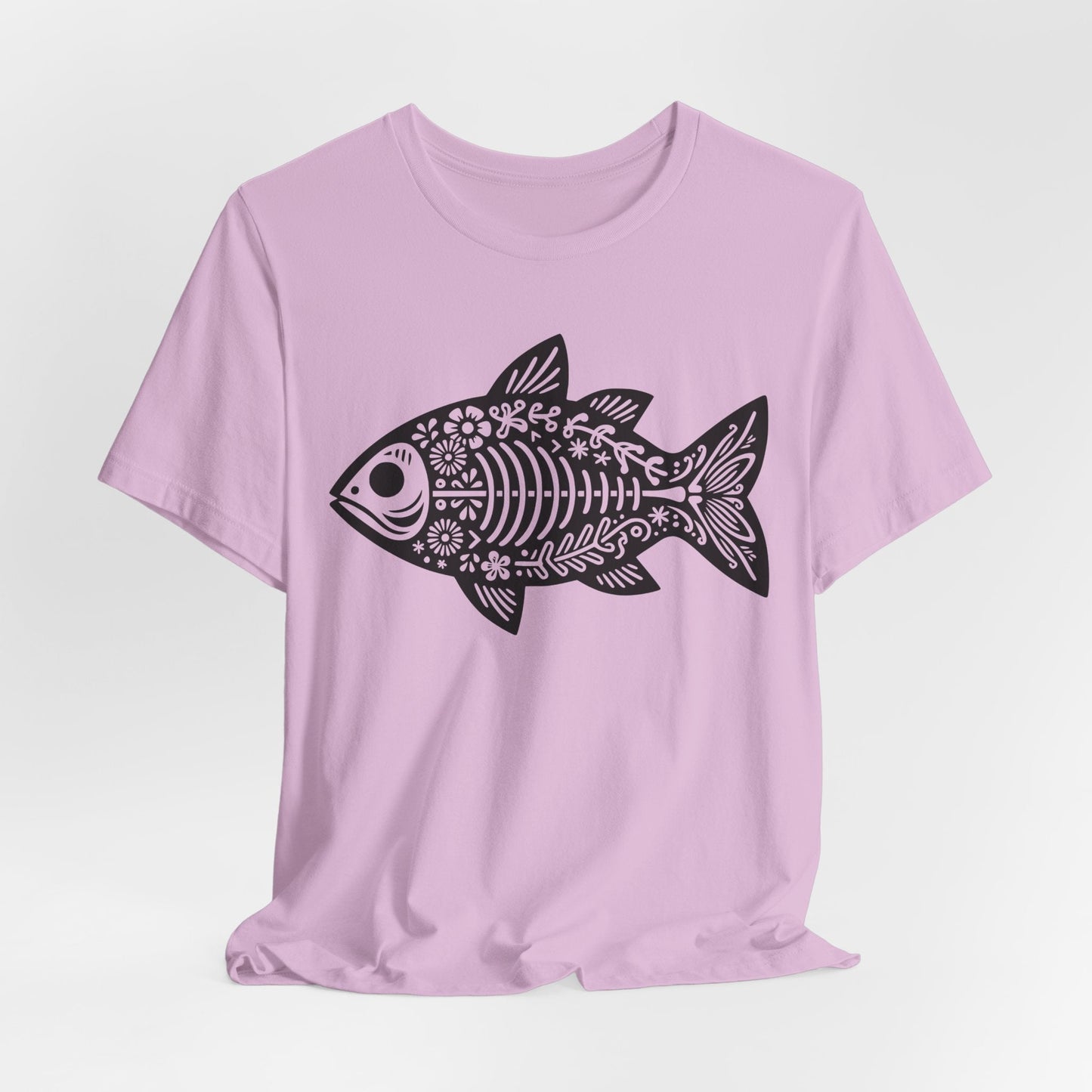 Texas Rigged Tees Mexican Flora Fish Skeleton — Unisex Cotton Tee