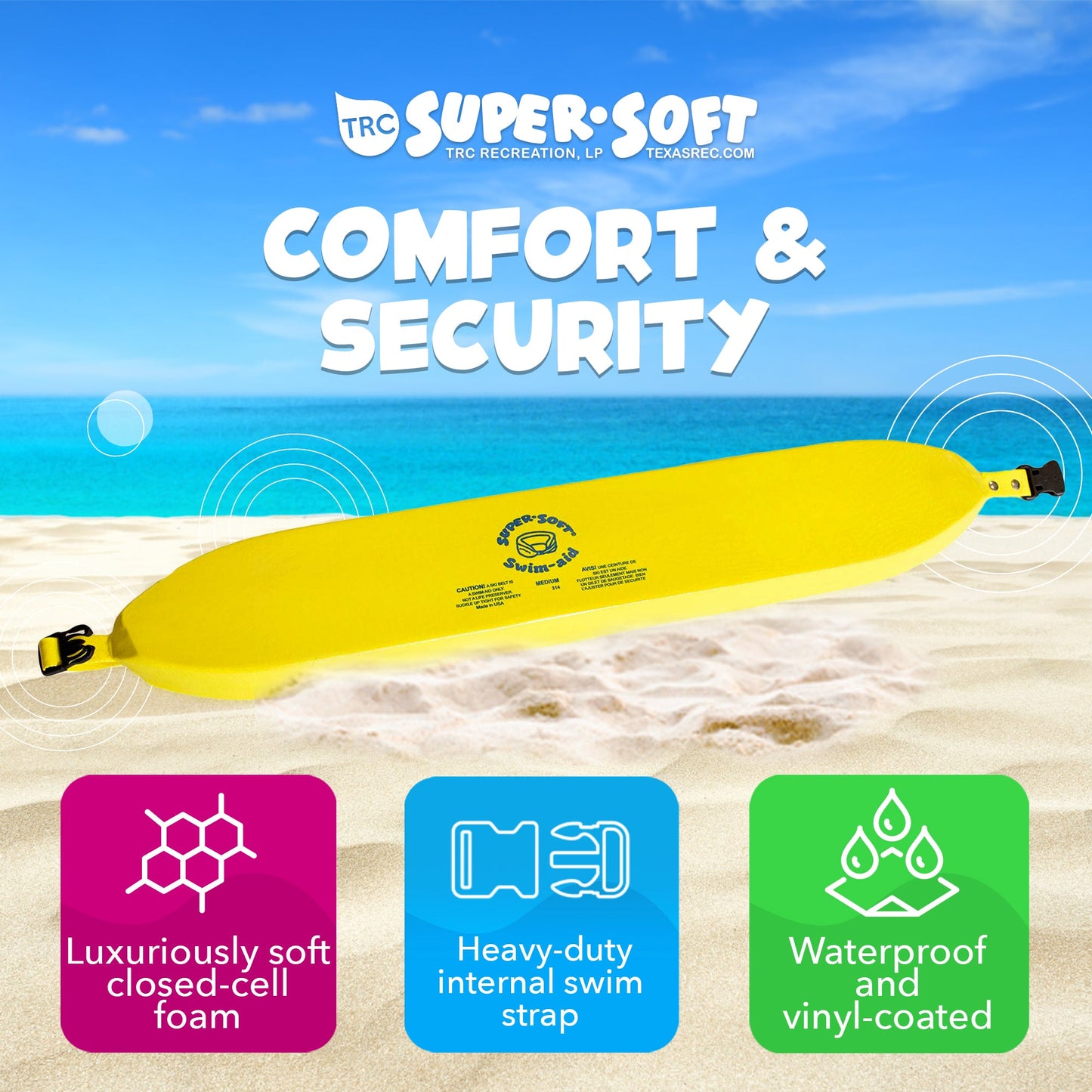 TRC Recreation Super Soft Medium Promotional Swim Aid Water Ski Buoyancy Belt