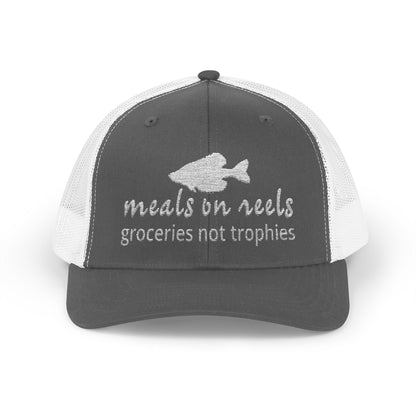 Texas Rigged Tees Meals on Reels: Groceries Not Trophies — Embroidered Baseball Cap