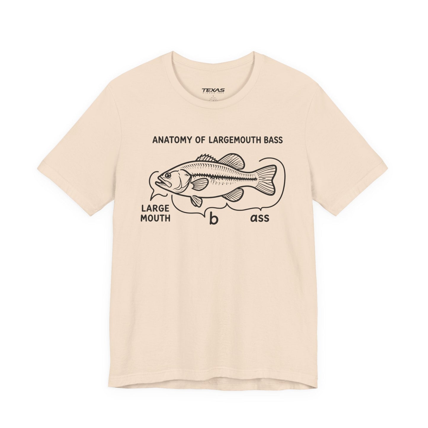 Texas Rigged Tees Anatomy of a Largemouth Bass — Unisex Cotton Tee