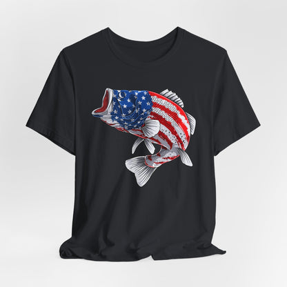 Texas Rigged Tees Patriotic Bass — Unisex Cotton Tee