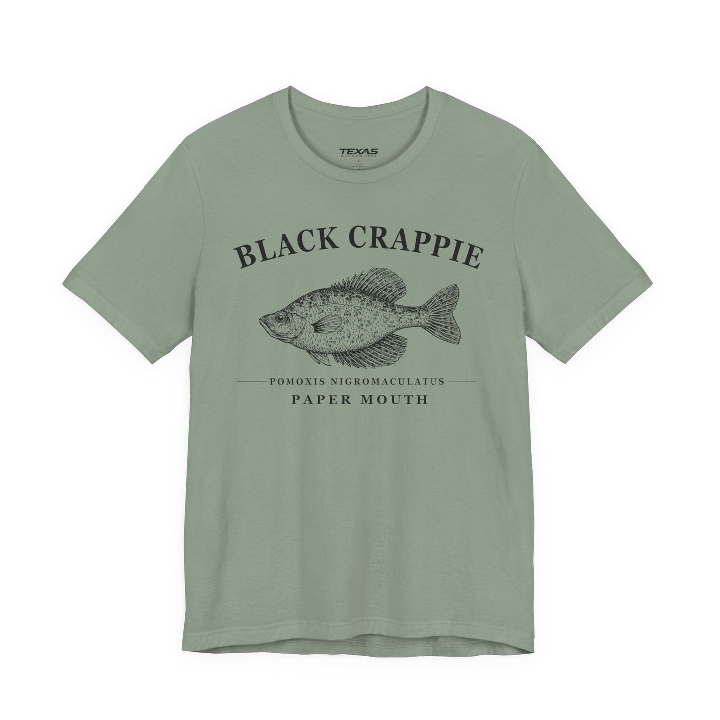 Texas Rigged Tees Black Crappie — Unisex Cotton Tee