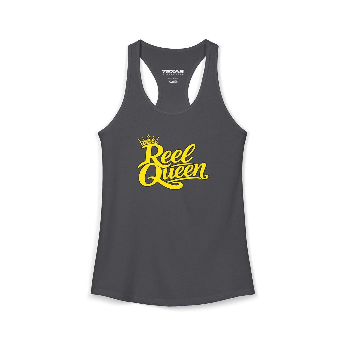 Texas Rigged Tees Reel Queen — Women’s Racerback Tank
