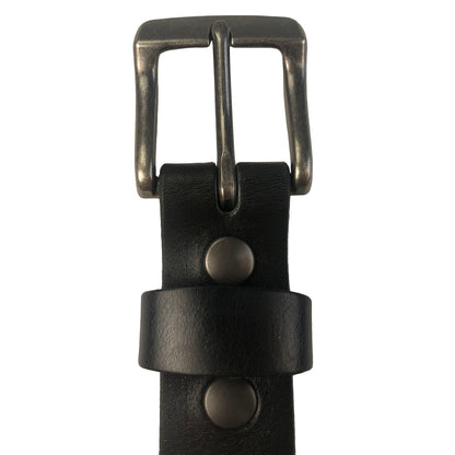 1.25"(32mm) Black Bridle Leather Belt Handmade in Canada by Zelikovitz - Angler's Pro Tackle & Outdoors