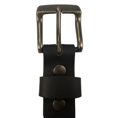 1.25"(32mm) Black Solid Buffalo Leather Belt Handmade in Canada by Zelikovitz - Angler's Pro Tackle & Outdoors