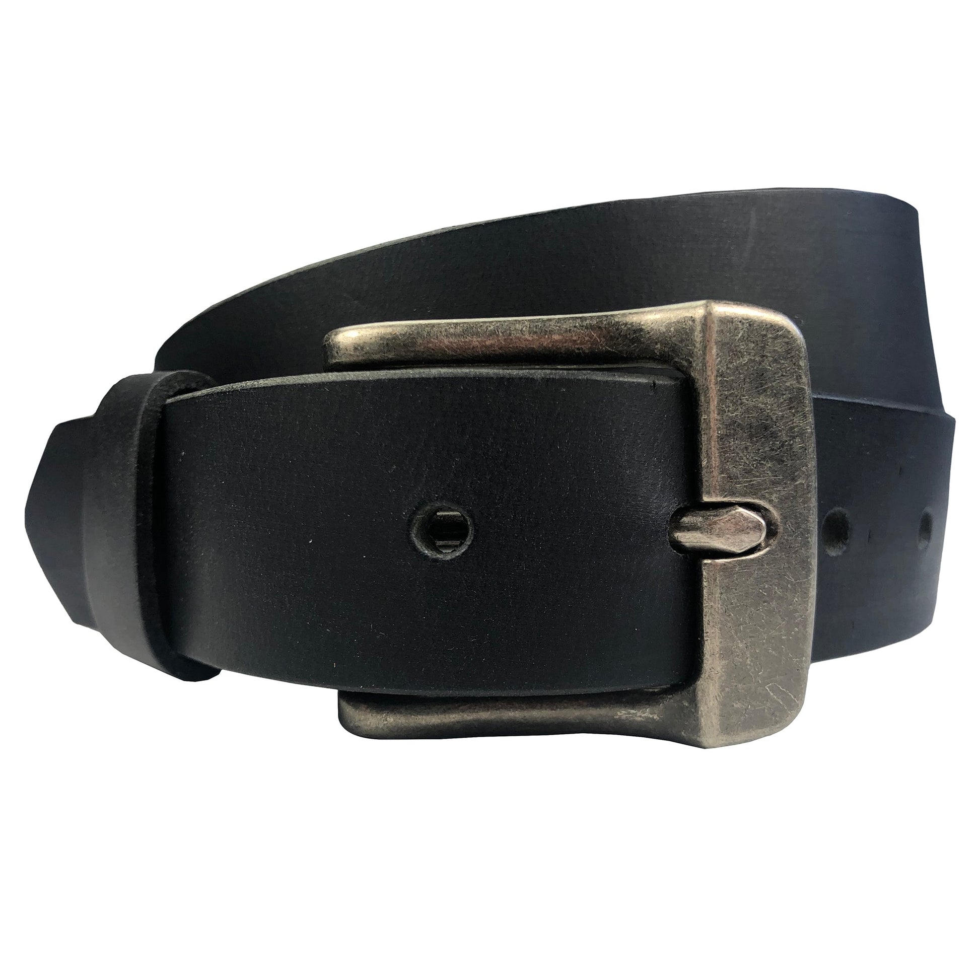 1.25"(32mm) Black Solid Buffalo Leather Belt Handmade in Canada by Zelikovitz - Angler's Pro Tackle & Outdoors