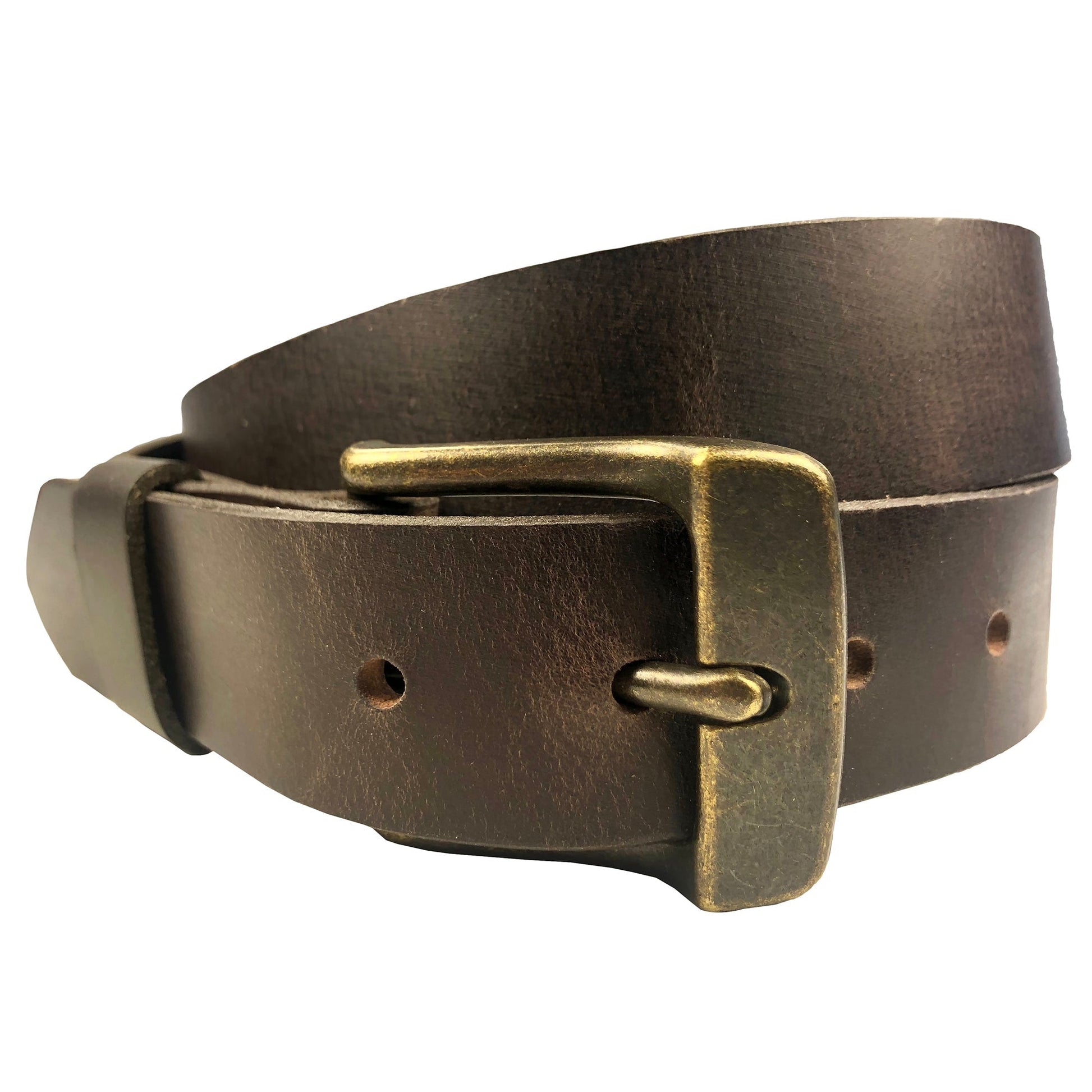 1.25"(32mm) Brown Solid Buffalo Leather Belt Handmade in Canada by Zelikovitz - Angler's Pro Tackle & Outdoors