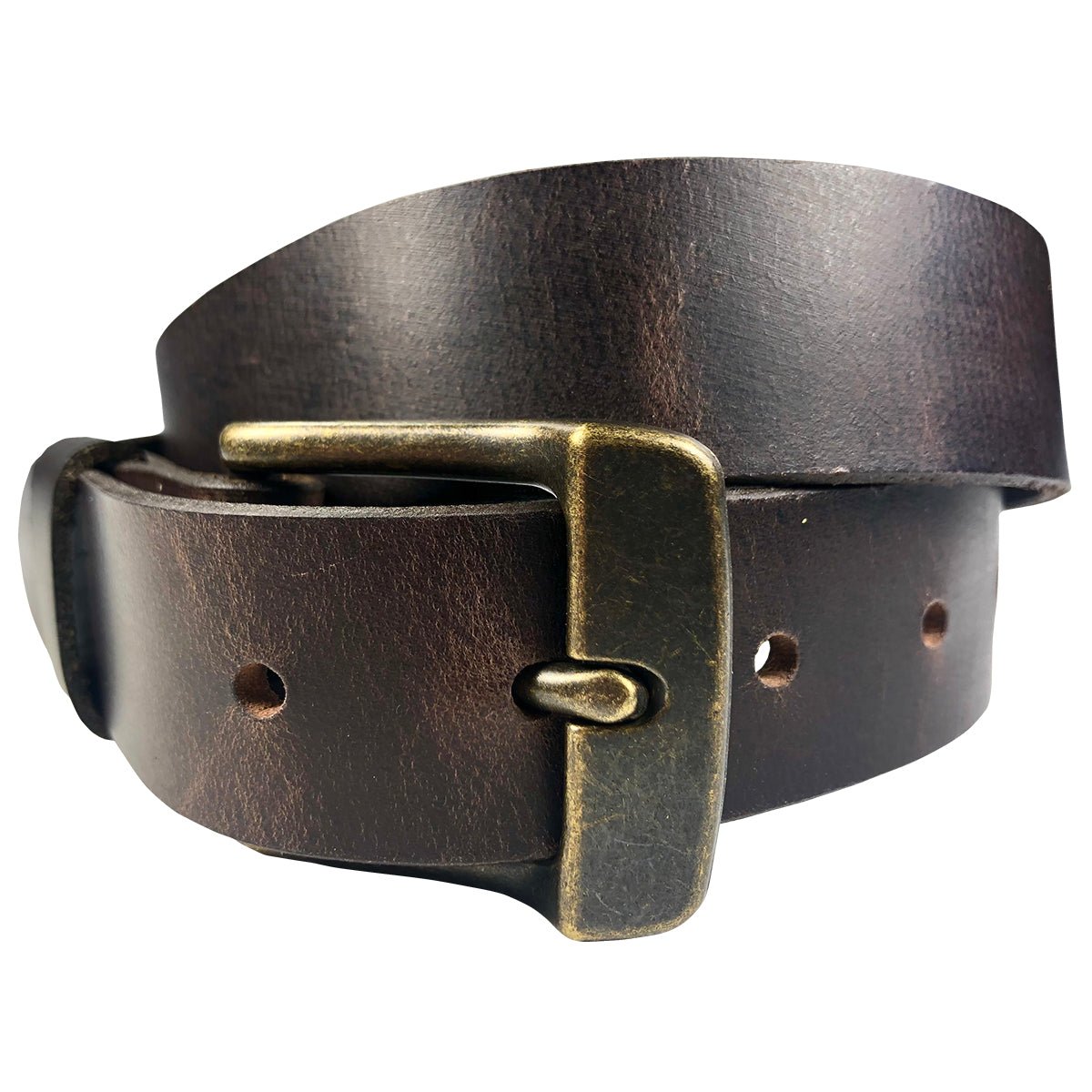 1.25"(32mm) Brown Solid Buffalo Leather Belt Handmade in Canada by Zelikovitz - Angler's Pro Tackle & Outdoors