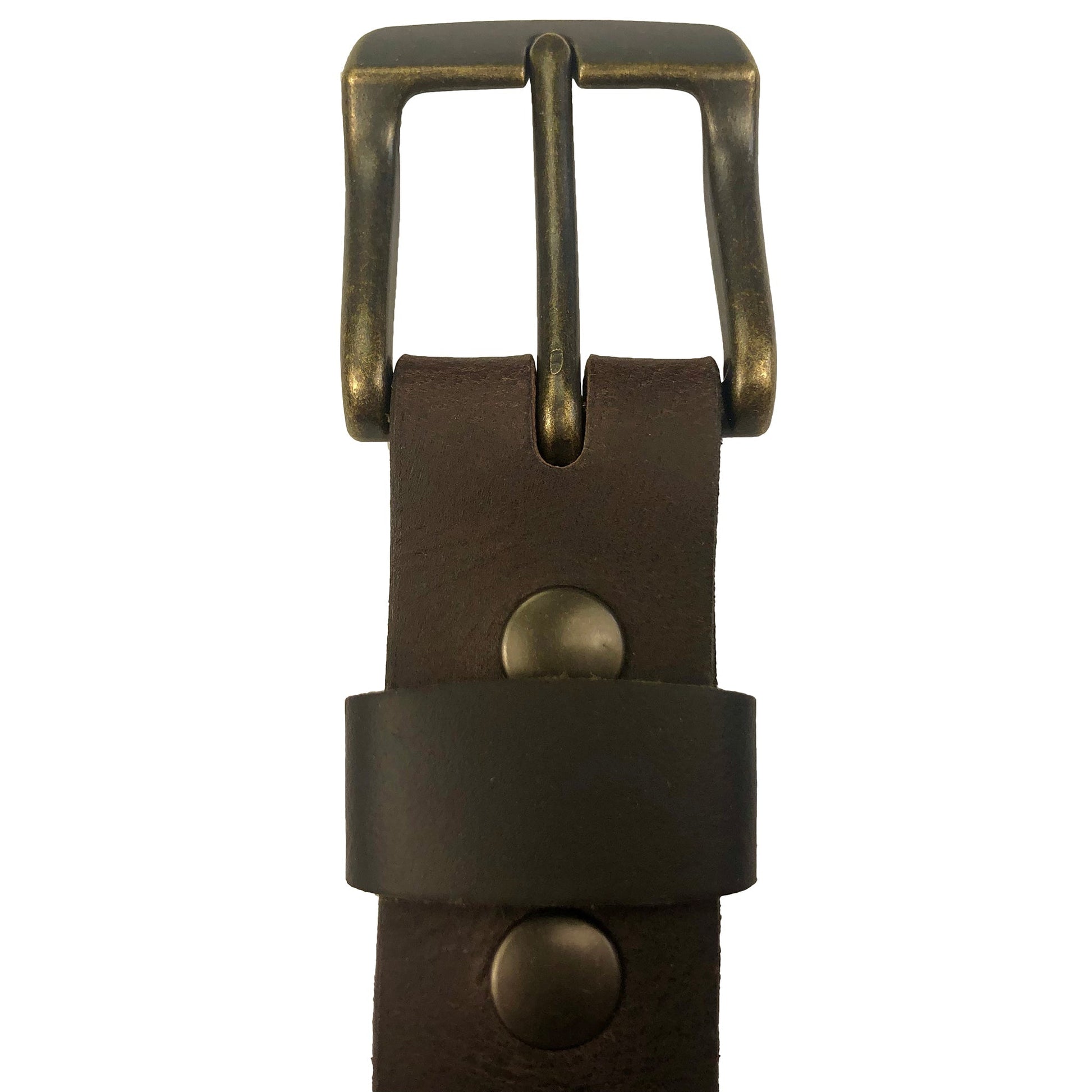 1.25"(32mm) Brown Solid Buffalo Leather Belt Handmade in Canada by Zelikovitz - Angler's Pro Tackle & Outdoors