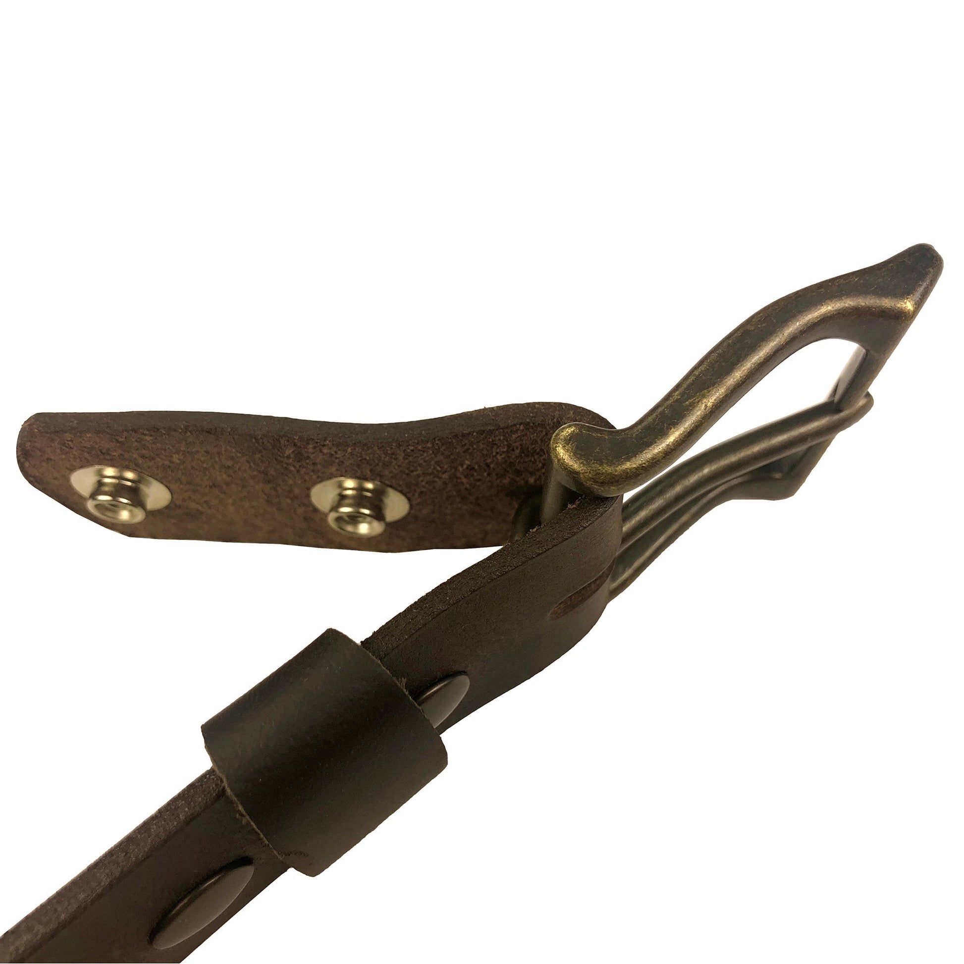 1.25"(32mm) Brown Solid Buffalo Leather Belt Handmade in Canada by Zelikovitz - Angler's Pro Tackle & Outdoors