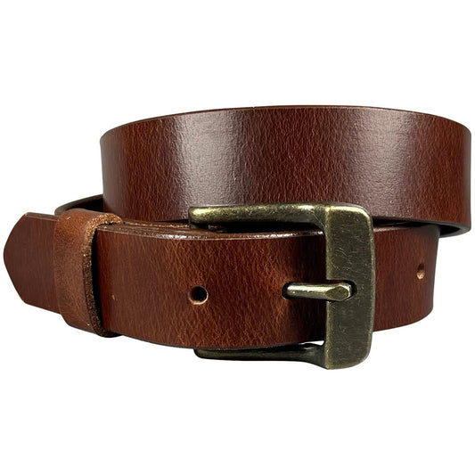 1.25"(32mm) Cognac Full Grain Leather Belt Handmade in Canada by Zelikovitz - Angler's Pro Tackle & Outdoors