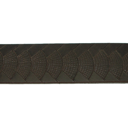 1.25"(32mm) Embossed Reptile Weave Brown Buffalo Leather Belt Handmade in Canada by Zelikovitz Size 26 - 46 - Angler's Pro Tackle & Outdoors