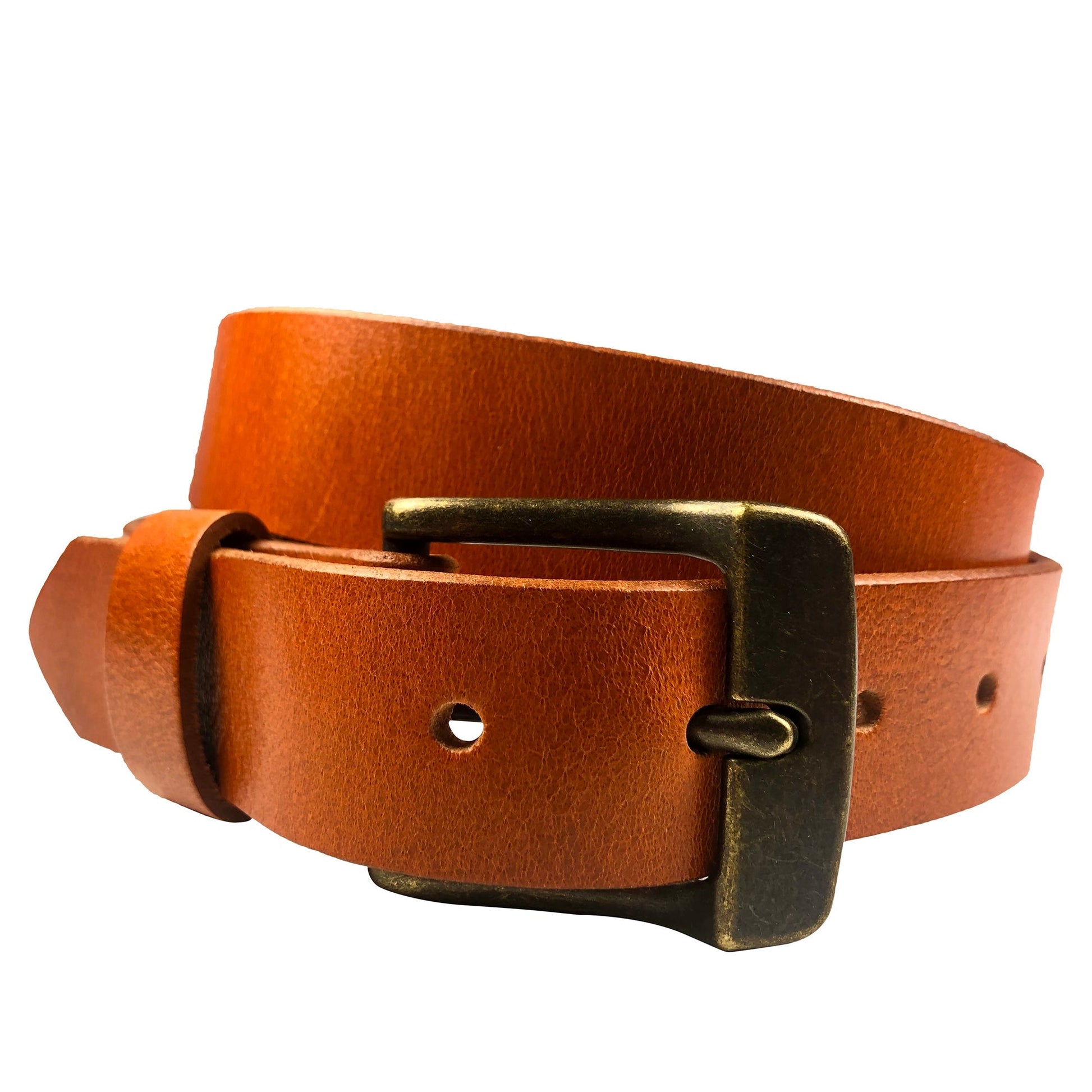 1.25"(32mm) Tan Full Grain Leather Belt Handmade in Canada by Zelikovitz - Angler's Pro Tackle & Outdoors