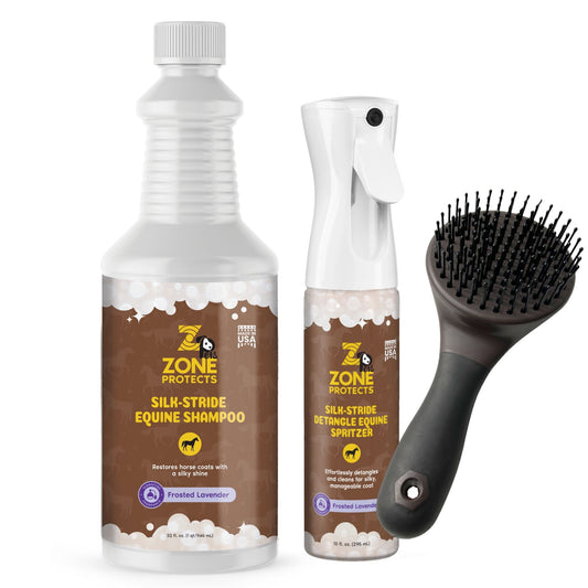 Zone Protects Silk Stride Detangle Equine Bundle