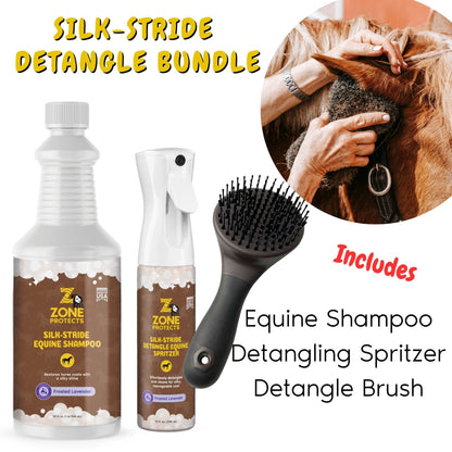 Zone Protects Silk Stride Detangle Equine Bundle