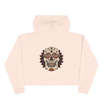 Liebe Calavera Rosa Crop Hoodie