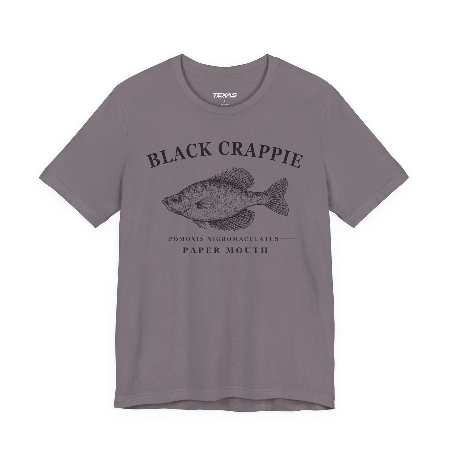 Texas Rigged Tees Black Crappie — Unisex Cotton Tee