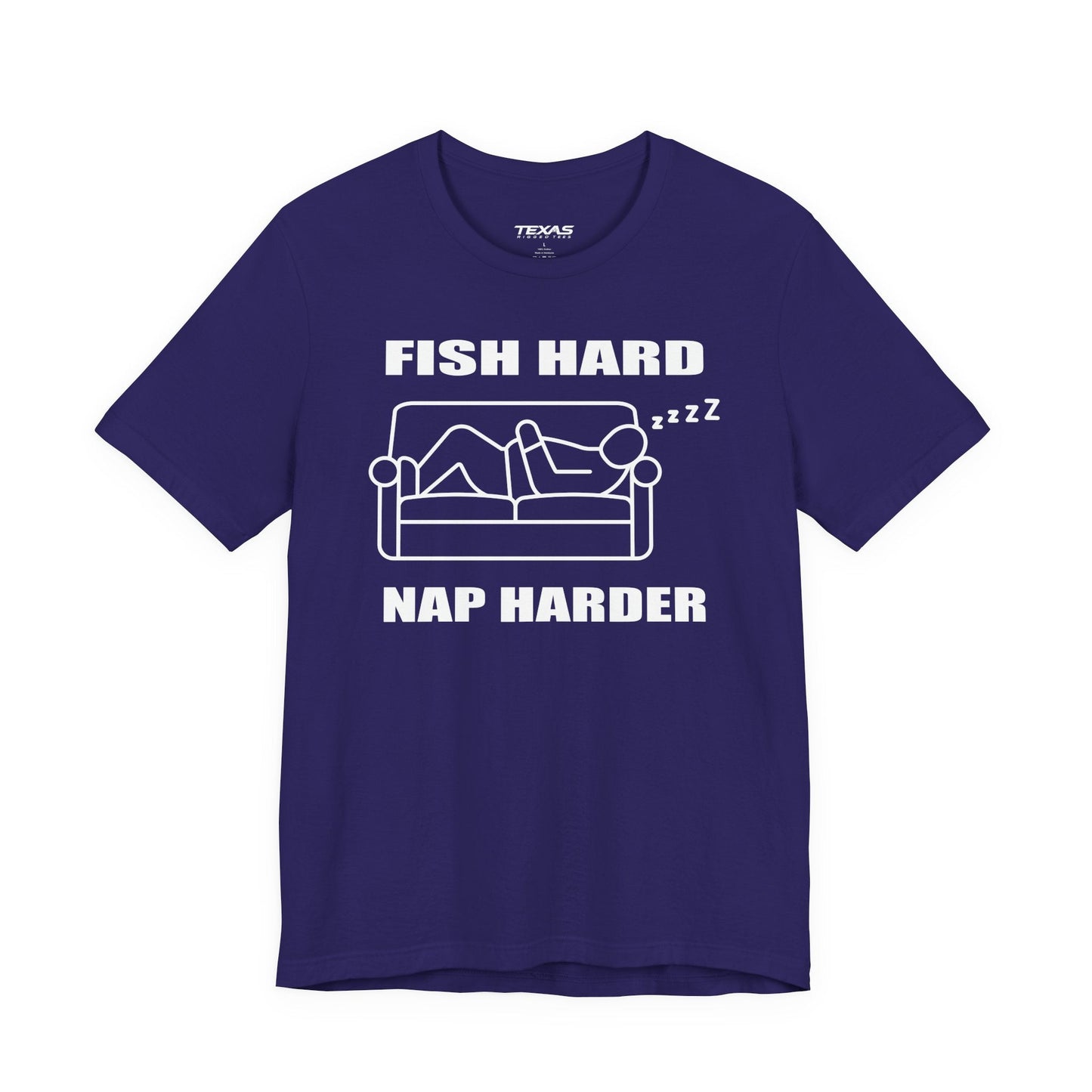Texas Rigged Tees Fish Hard, Nap Harder — Unisex Cotton Tee