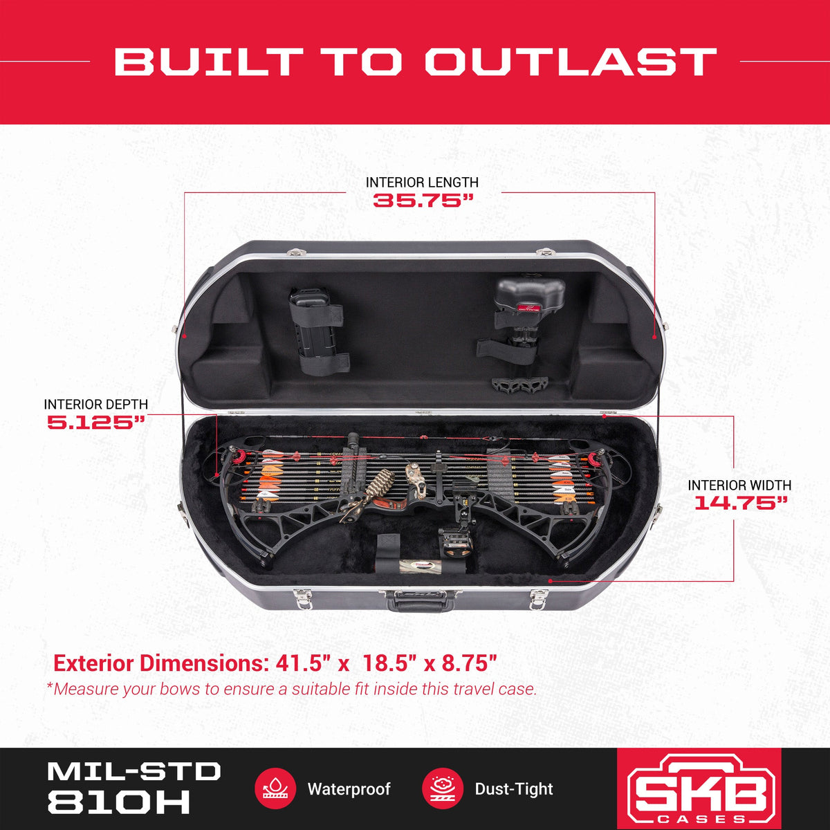SKB Cases Hunter Series 2SKB-4117 ABS Hard Plastic Exterior Bow Crossbow Case