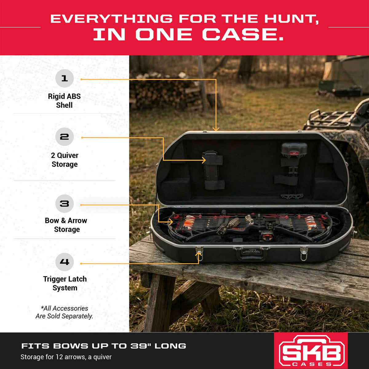 SKB Cases Hunter Series 2SKB-4117 ABS Hard Plastic Exterior Bow Crossbow Case