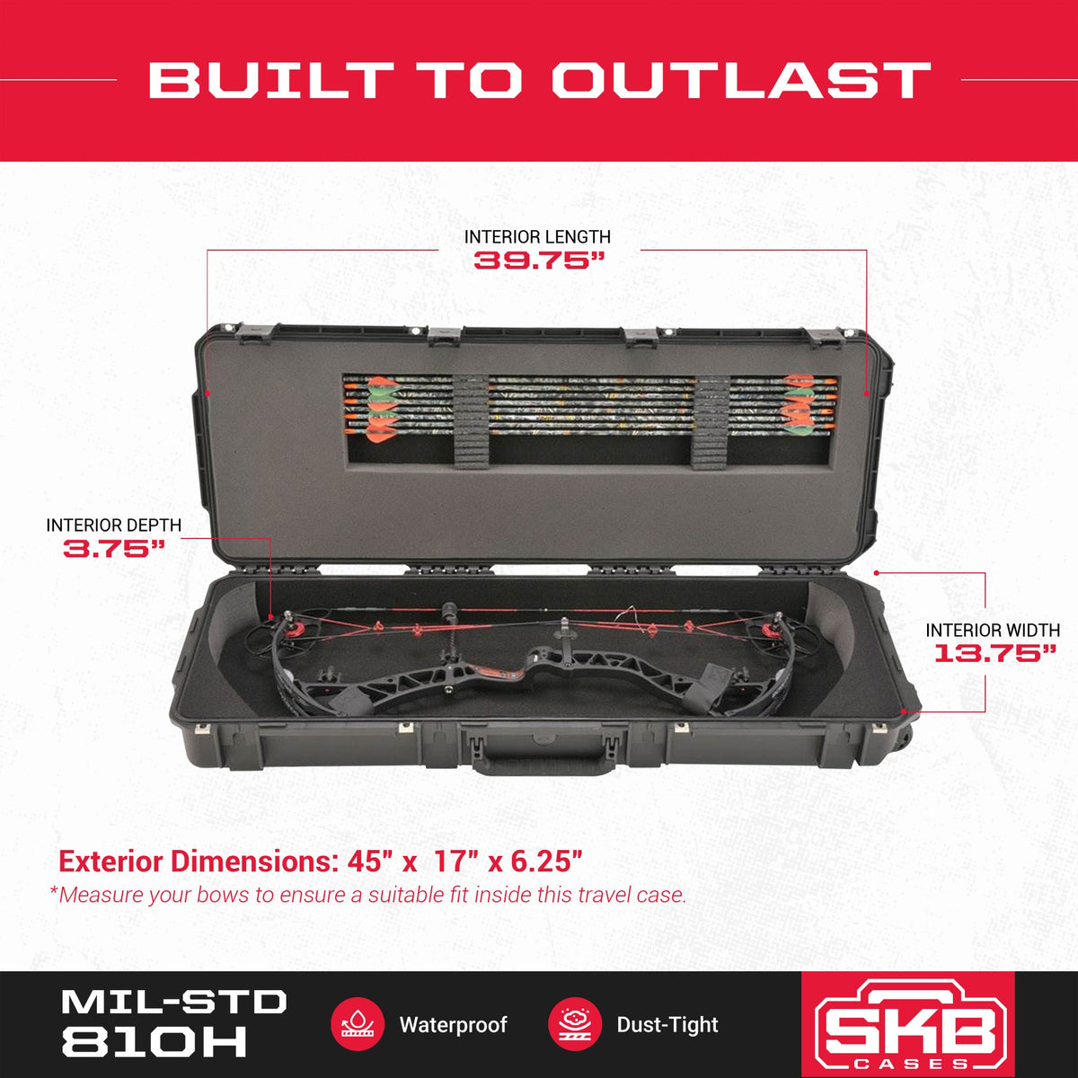 SKB Cases iSeries 4214 Hard Plastic Injection Molded Parallel Limb Bow Case