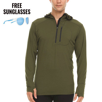 Minus33 Micro Weight - Men's Wool 1/4 Zip Sun Hoodie Woolverino
