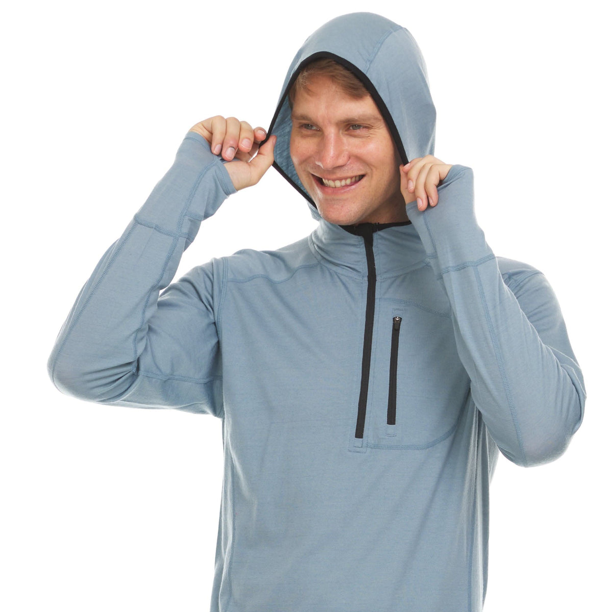 Minus33 Micro Weight - Men's Wool 1/4 Zip Sun Hoodie Woolverino
