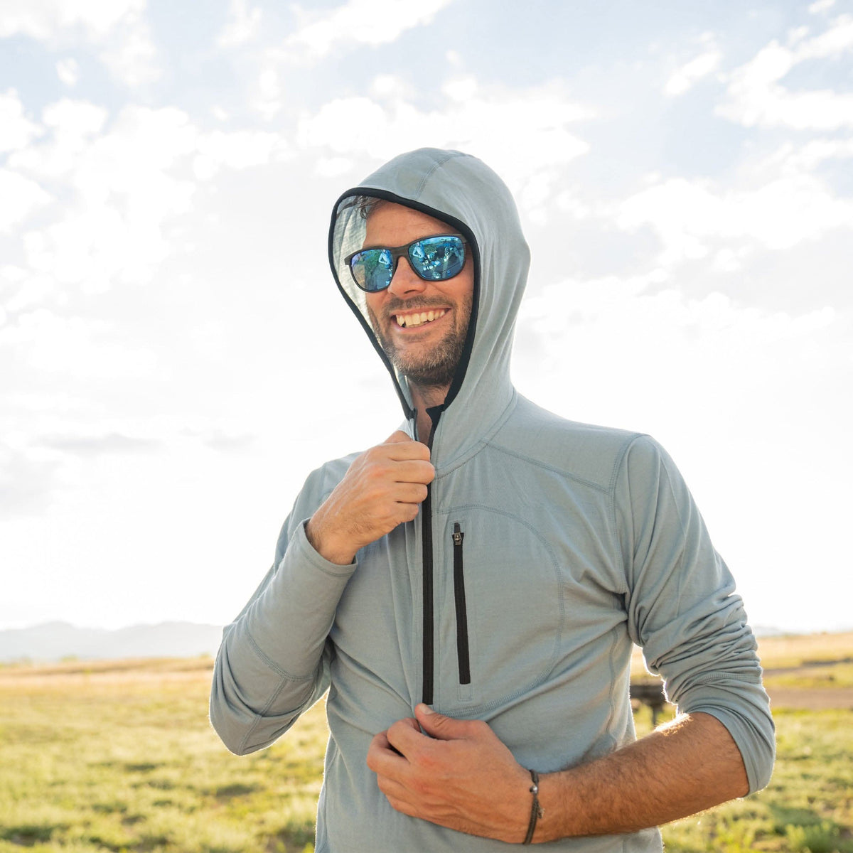 Minus33 Micro Weight - Men's Wool 1/4 Zip Sun Hoodie Woolverino
