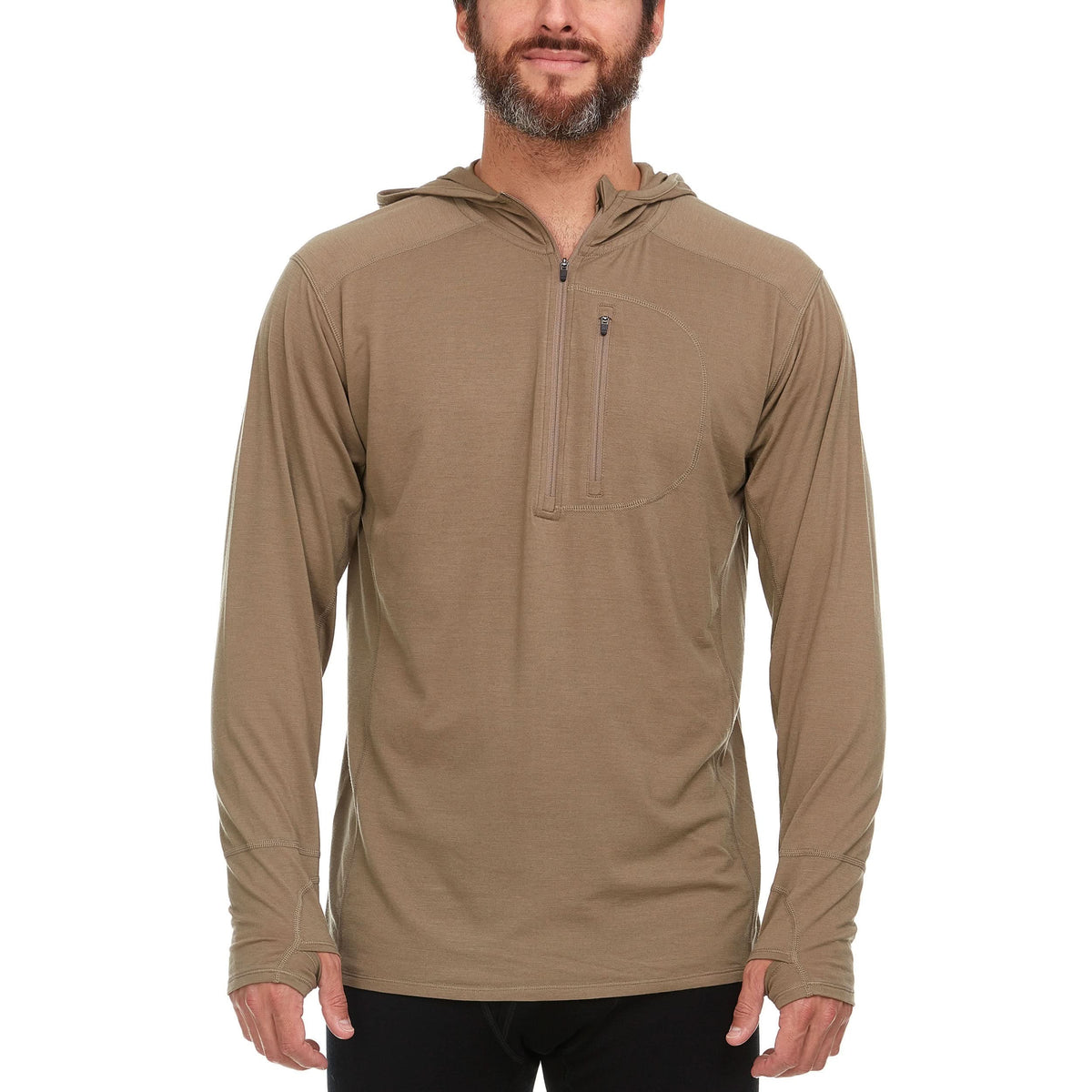 Minus33 Micro Weight - Men's Wool 1/4 Zip Sun Hoodie Woolverino