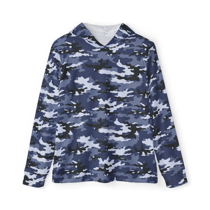 Texas Rigged Tees Blue Camo — Unisex Fishing Pullover Hoodie (SPF 50+)