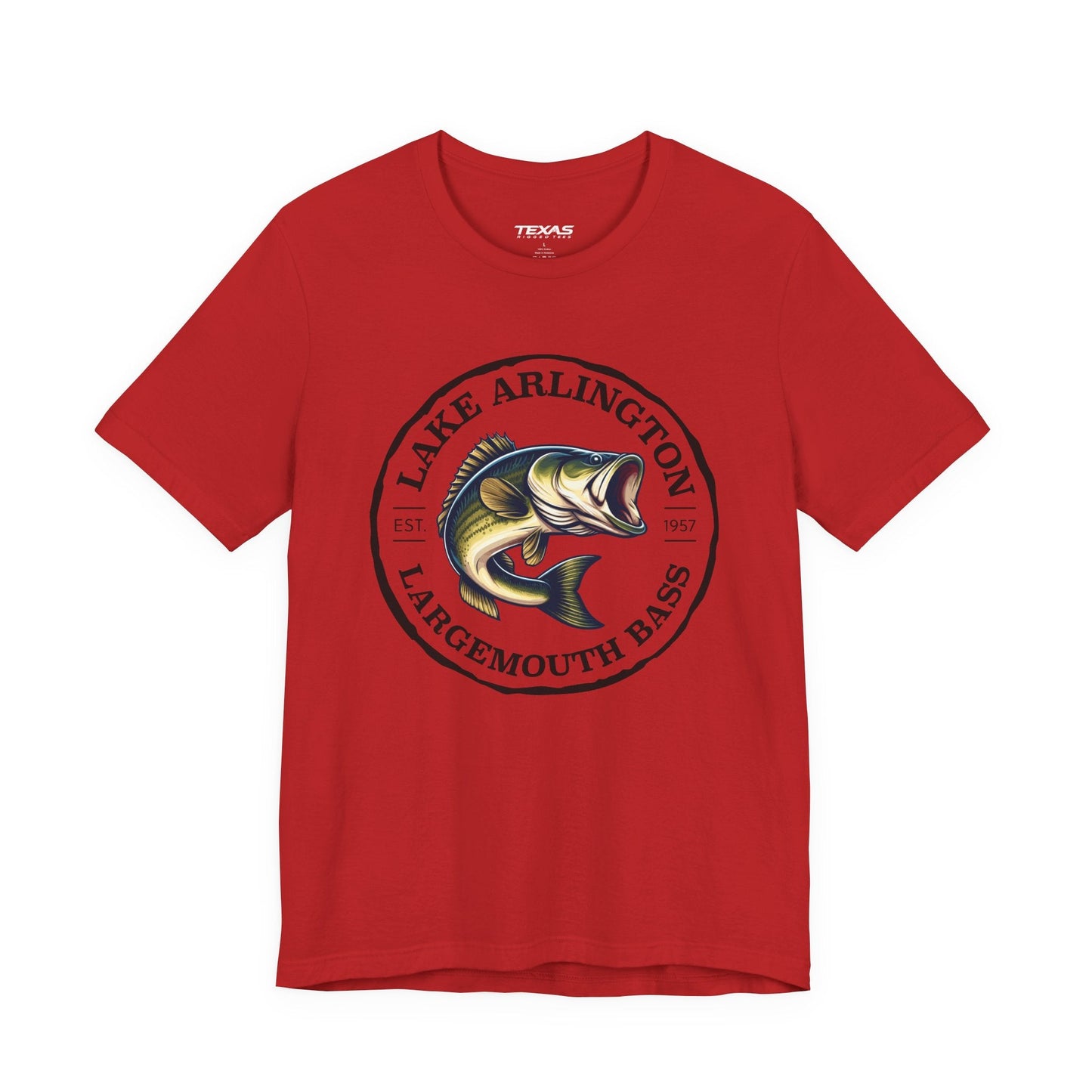 Texas Rigged Tees Lake Arlington Largemouth Bass — Unisex Cotton Tee
