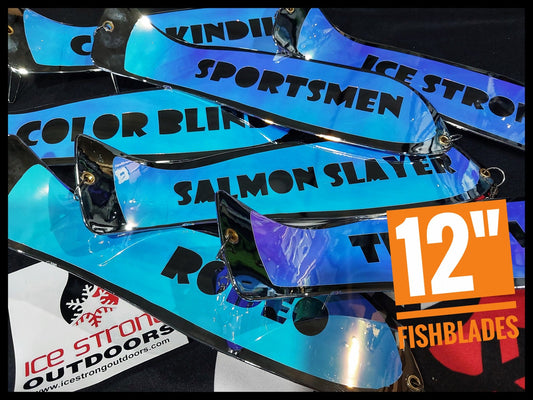 Ice Strong Outdoors - 12" Chrome Dual Fin Fishblade!