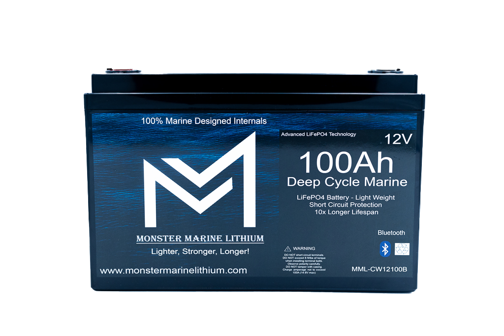 Monster Marine Lithium 12v 100Ah Bluetooth Deep Cycle Lithium Marine Battery Group 31