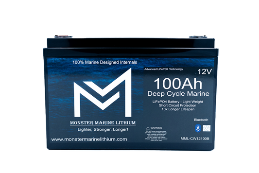Monster Marine Lithium 12v 100Ah Bluetooth Deep Cycle Lithium Marine Battery Group 31