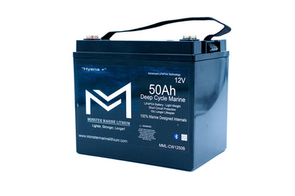 Monster Marine Lithium 12v 50Ah Deep Cycle Lithium Marine Battery "Hyena" - Bluetooth - MML-CW1250B