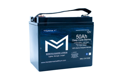 Monster Marine Lithium 12v 50Ah Deep Cycle Lithium Marine Battery "Hyena" - Bluetooth - MML-CW1250B