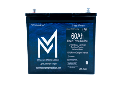 Monster Marine Lithium 12v 60Ah Deep Cycle Lithium Marine Battery "Wolverine" - MML-1260